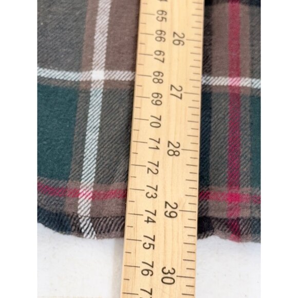 NWT $80 Eddie Bauer Flannel Shirt Mens L Green Brown Plaid Outdoor Fall - Picture 10 of 13